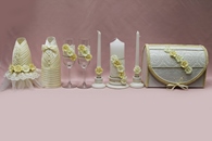 Набор айвори (сундучок, одежка, свечи, бокалы) арт. 053-305