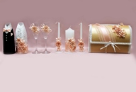 Набор персиковый (сундучок, одежка, свечи, бокалы) арт. 053-310