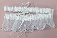 Подвязка для невесты кружевная белая в коробочке арт.019-232