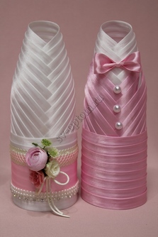 Одежда для шампанского бело-розовая арт. 047-258